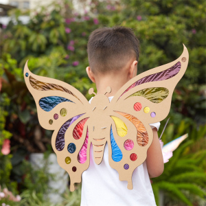春天镂空光影蝴蝶翅膀手工儿童材料包diy幼儿园主题游戏道具装饰