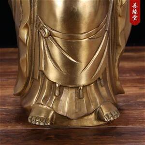 道教纯铜赤脚大仙神像赤脚金仙佛像铜像家用供x奉工艺品摆件m