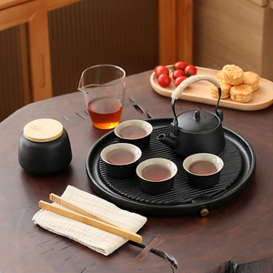日式功夫茶具套装家用陶瓷茶壶2-4人办公小型茶盘高颜值下午茶器