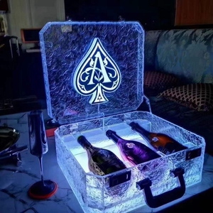 酒吧ktv私人定制酒箱杯箱vip专属亚克力冰岩黑桃a发光酒箱套装