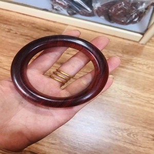 手镯女小叶紫檀木素面简约圆条贵妃镯女款送妈妈女友礼品镯子手环