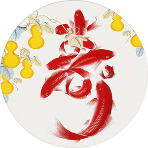 新品20年新款钻石画满钻5dx九意创字图年年有余十鱼绣过年送长辈