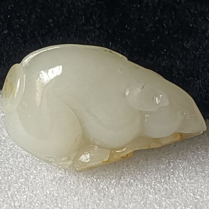 珠宝和田玉籽料吊坠青白玉十二生肖老鼠挂件男女款原石玉坠子玉石