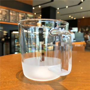 适用于星巴克夏季透明玻璃杯子纯白磨砂办公室杯耐热男女士咖啡杯