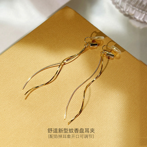 蚊级高感洞长耳盘耳饰时小s显苏款夹质耳日流尚环无耳女香气脸本