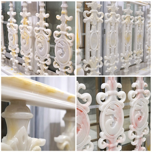 新品仿玉石楼梯扶l手栏杆室内人造玉石定制直梯旋转楼梯送安装定