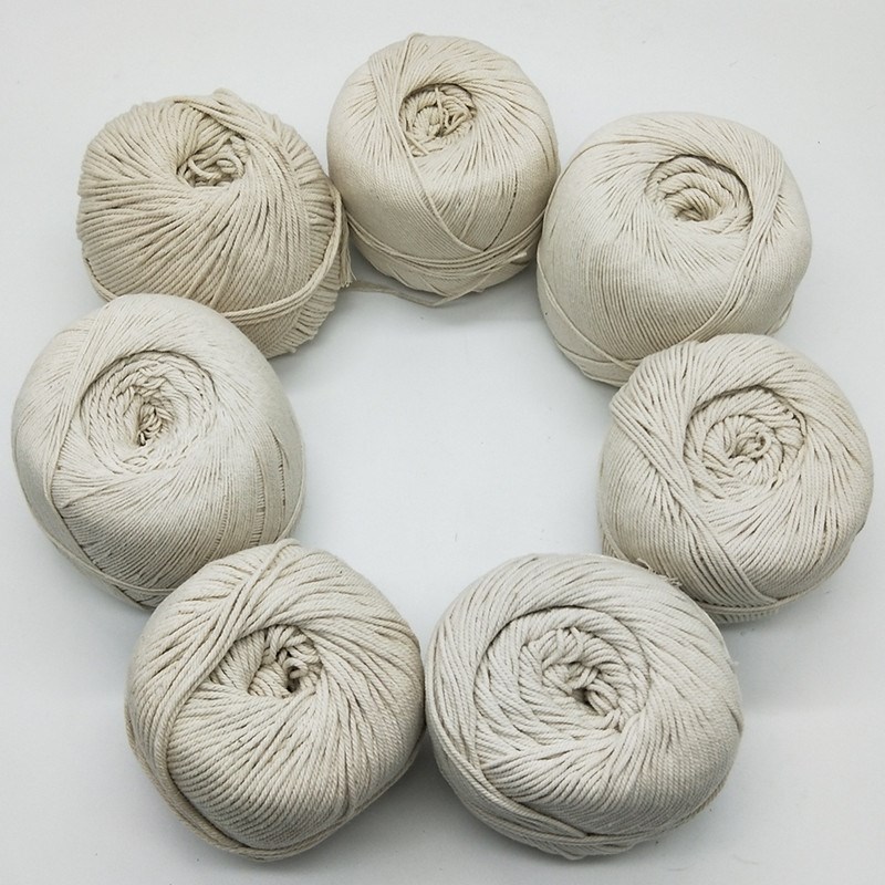 1/t3mm粗本白棉线粽子线团全棉捆扎三股绳包边吊牌挂毯嵌线封包线