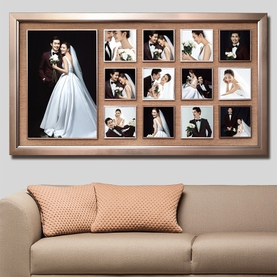 韩式影楼s婚纱照放大挂墙相框组合多宫格照片墙结婚照片定制客厅
