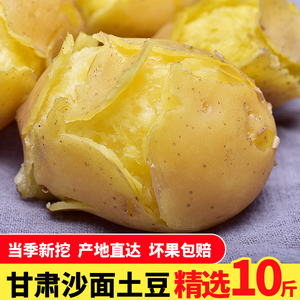 甘肃定西土豆新鲜黄心沙面大土豆高山洋芋10斤包邮农家自种马铃薯