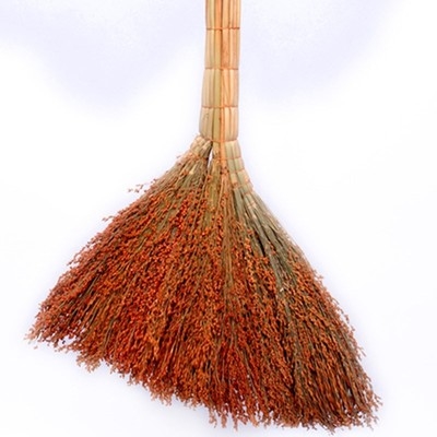除尘扫帚乡村高梁手工笤帚庭院房间扫把家用苕帚材料单个室外木柄