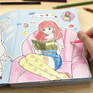 儿童-色书女孩图l画画本3-6主8涂10岁涂色绘本幼儿园公-涂鸦绘