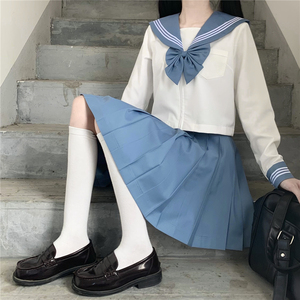 奶芙熊 原创夏长袖幼稚园jk套装水手服蓝白色日系学生制服0人付款78