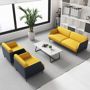 环迪家具办公沙发商务会客接待室洽谈沙发意式商务布艺沙发茶几组