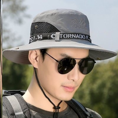男子渔夫出游男青年幅爸爸春夏加长大沿帽徒g步款摄影师遮太阳帽