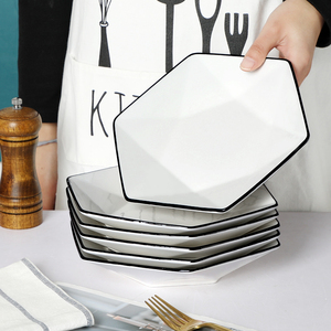 00壹天生活馆淘宝日式餐具盘子深菜盘家用创意网红菱形碟子拼盘套装