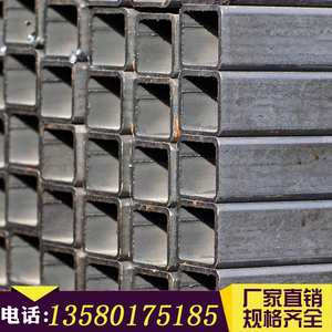 黑料方管 热浸镀锌矩形管 Q235热轧扁通钢管铁四方管无缝扁管加工