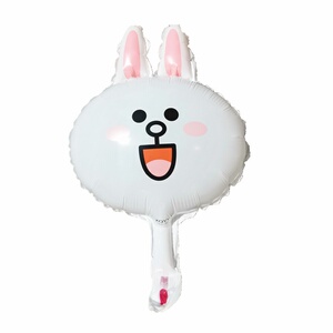 line儿童生日装饰卡通铝膜托杆可妮兔气球地推e微商小礼品包邮.