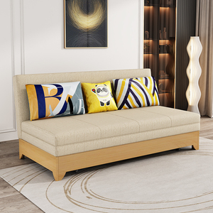 实木沙发床多功能可折叠伸缩两用小户型客厅1.5米布艺沙发可储物