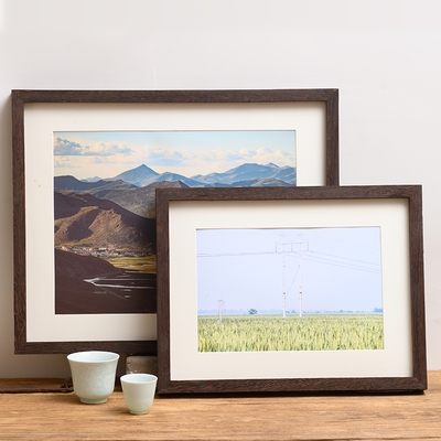 新品武汉实木装裱定制鸡翅木相框照片画框挂墙照片摆台海报4k手工