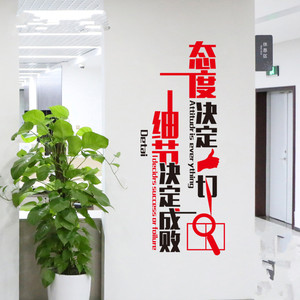 公司企业文化办公室学校教室柱子布志竖版标语拼搏墙贴励装饰纸置