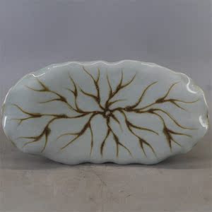 常堂清代影青釉鸳鸯莲花荷叶瓷枕凉枕古董古玩仿古瓷器摆件老货