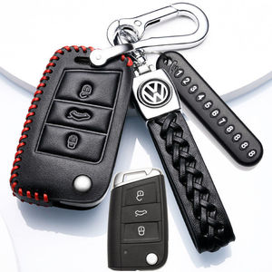 适用2022款大众polo钥匙套18/19/21款菠萝plus汽车钥匙包真皮男扣