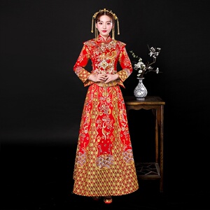 唐嫣同款新娘2020新款出阁服嫁衣凤冠霞帔新娘装龙凤褂秀禾