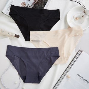 3条装超薄无痕冰丝内裤女性感低腰透明一片式女士纯棉裆三角裤头