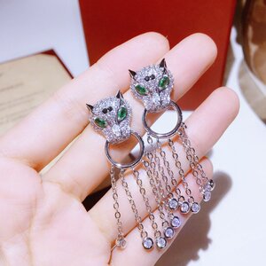 意大利直邮代购卡地亚正cartier豹子 祖母绿宝石耳钉耳环耳饰