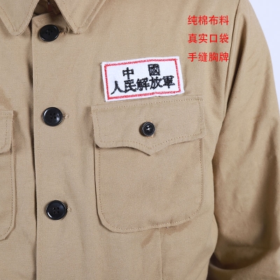服50解放土黄色志b愿军式人民演出抗美援朝男女军装套装服装中国