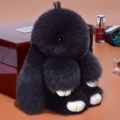 黑色玩偶挂件卡通萌兔毛绒垂耳兔少女心小兔子公仔手机书包装饰品