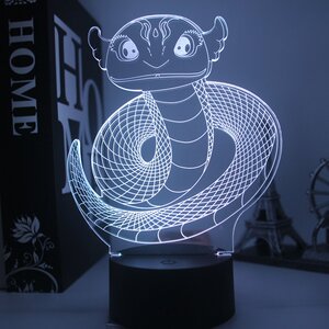 斗破苍穹3d台灯七彩吞天蟒立体手办灯卧室装q饰床头摆件遥控小夜