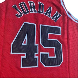 94t-95赛季公牛队45号乔丹球衣sw刺绣篮球服街头运动背心