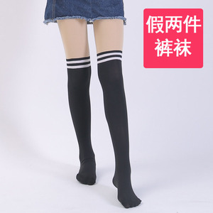 春秋假两件裤袜丝袜女童搭配短裙短裤薄款假过膝袜儿童拼接款时尚