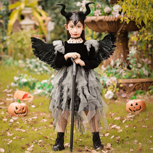 万圣节儿童服装女童cosplay女孩小恶魔吸血鬼女巫2023圣诞公主裙