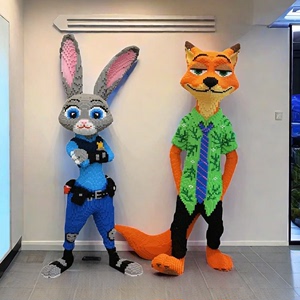 朱迪兔子积木成人版高难度巨大型款疯狂动物城尼克狐警官拼装玩具