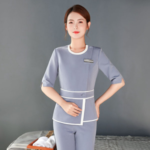 春季spa按摩美容师工作服女足浴酒店养生馆技师服套装美容院服装