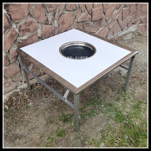 新品地锅烤肉齐齐哈尔地锅烤肉桌白钢韩式不沾烤盘包邮