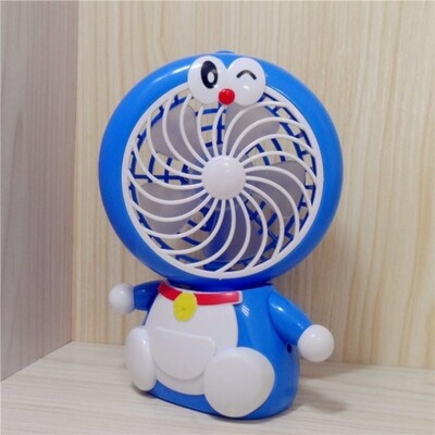 蓝胖子可爱迷你风扇usb可充电机器猫电风扇便携式手持卡通小电扇