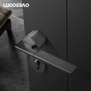 luodebao现代极简室内门锁磁吸静音分体锁卧室房间锁木门锁