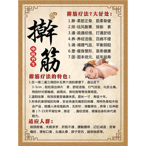 19同款货源靓点水晶画店淘宝美容院擀筋疗法海报挂画 中医养生