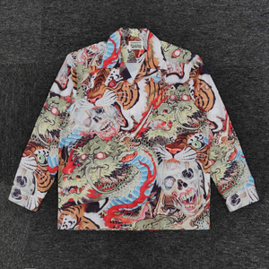 正确 MARIA dragon & tiger printed l/s shirt 长袖衬衫 龙虎斗