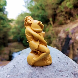 美女摆件新奇特手工艺品艺术裸女趣味文玩黄杨木雕生命之根女私