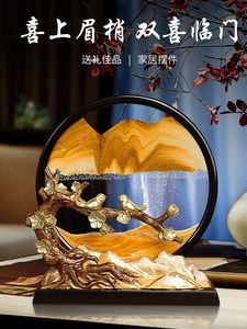 新中式流沙画摆件艺术沙漏家居客厅酒柜电视柜桌面装饰品创意礼物