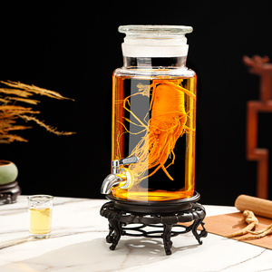 高端泡酒坛子存专用10斤容器神泡玻璃药装放的创意大容量酿发酵缸