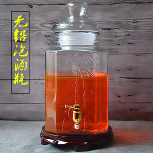 无铅密封人参玻璃泡酒瓶带龙头药酒坛酒桶酒缸e酿酒器酵素罐10斤2
