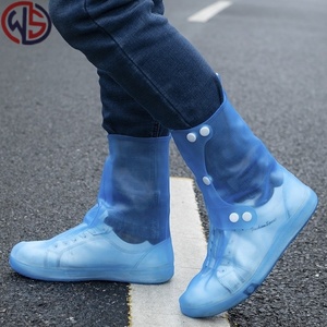 橡胶防雨鞋套大码透气防水套加长薄骑手长筒儿童护腿家务成人