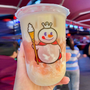 蜜雪冰城奶茶g杯子圣代杯700mlu型杯打包袋袋子塑料杯封口膜吸管