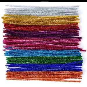 毛绒铁丝条幼教毛条彩色毛毛条x 毛根扭扭棒金葱波浪 diy幼儿园手