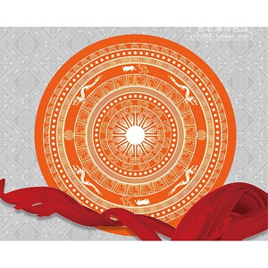 t广西少数民o族特色挂画壮族铜鼓图案元素壁画会议室客栈酒店装饰